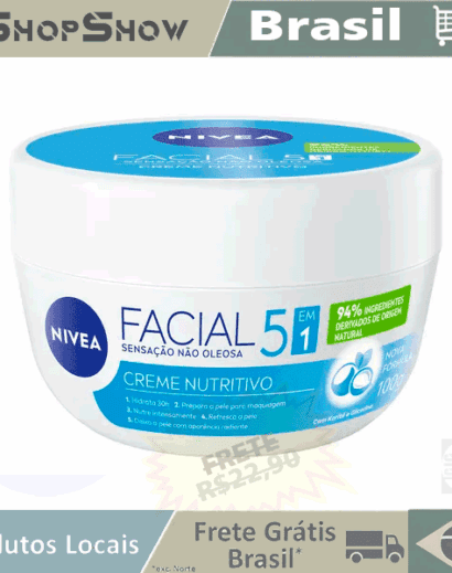 NIVEA Creme Hidratante Facial 5 Em 1 Nutritivo 100g