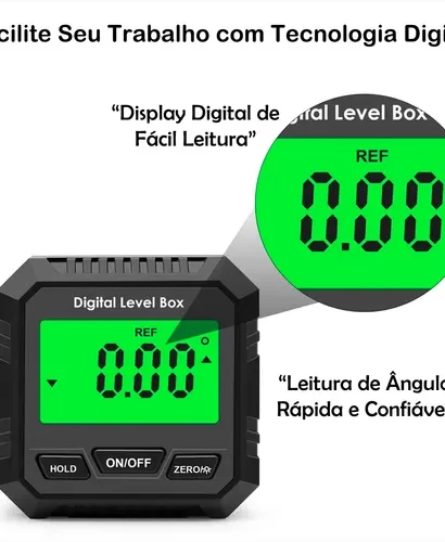 Medidor De Ângulo Inclinômetro Digital Magnético Base Ima